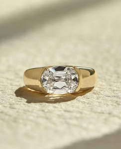 IGI/GIA Lab Grown Cut Diamond Vintage 14K Anillo de boda/compromiso amarillo Unisex Oro blanco fino para fiesta de aniversario-Worthy - Product Image 1