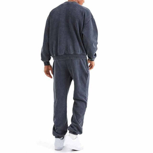 Sudadera Oversize Personalizada para Hombre con Lavado Ácido, Estilo Vintage, Cuello Redondo, Hombros Caídos, Estilo Hip Hop Streetwear - Product Image 2