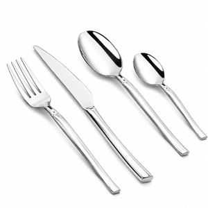Ensemble de couverts modernes en acier inoxydable argenté, finition miroir, légers, élégants, pour les fêtes, la salle à manger, vaisselle de table robuste - Product Image 3