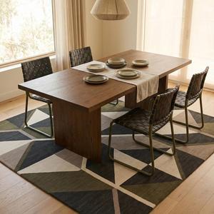 Alfombra Moderna de Diseño Geométrico con Patrón de Bloques Triangulares Abstractos, Alfombra Decorativa para Sala de Estar, Dormitorio, Oficina, Decoración del Hogar - Product Image 5
