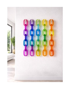 Décorations murales en chaîne acrylique, chaîne en résine faite à la main, ornement mural moderne en résine pour la décoration de la maison - Product Image 4