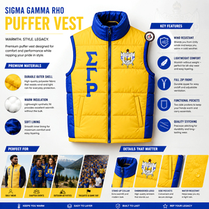 Veste sans manches Sigma Gamma Rho personnalisée coupe-vent écologique légère chaude et compressible pour homme grande taille hiver duveteuse - Product Image 5