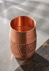 Vente en gros : Gobelet en cuivre massif martelé à bords, verre à boire, récipient à eau en métal, articles de bar - Product Image 5