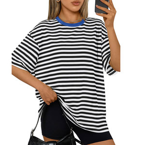 Camiseta de manga corta para mujer, oversize, de algodón, personalizada, ropa al por mayor. - Product Image 1