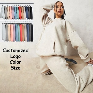 Custom Made Women's New Casual Clothing Hooded Hoodies Two Piece Pants Set Workout Sweatpants Fall Oversized Sweatpants & Hoodie - Product Image 6