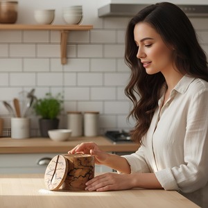 Nouvelle boîte à épices en bois au design moderne, rangement de cuisine naturel en acacia, produit artisanal indien de qualité supérieure, décoration de mariage et de maison - Product Image 4