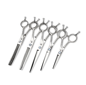 Maclura Fenice - Juego de Tijeras Profesionales de Acero Inoxidable de Alta Gama para Peluquería Canina, Incluye Tijeras Rectas, de Entresacar, Curvas y de Corte Grueso - Product Image 1