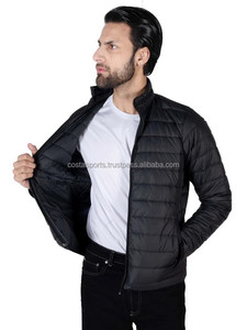 Chaqueta acolchada negra para hombre, con cuello alto, cierre de cremallera, a prueba de viento, informal, para otoño, ropa de EE. UU., al precio más bajo. - Product Image 5