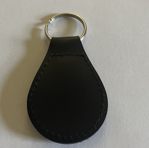 Porte-clés en cuir avec logo gravé, porte-clés en cuir personnalisé, porte-clés en cuir noir sur mesure - Product Image 1