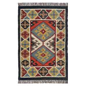 Alfombra de Área Hecha a Mano de Lujo, Alfombras Kilim de Yute y Lana Tejidas a Mano para Sala de Estar, Dormitorio y Estudio - Product Image 1