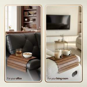 Proveedor Mayorista de Bandejas de Madera para Reposabrazos de Sofá |   Mesa Auxiliar de Bambú para Sofá, Fabricante OEM para Pedidos al por Mayor - Product Image 6