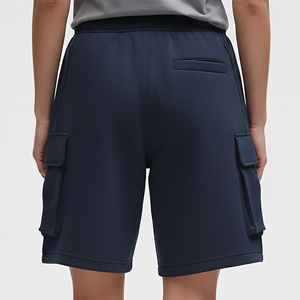 Shorts cargo mi-taille pour femme, couleur personnalisable, coupe classique, décontractés, en molleton, avec poches, position du logo personnalisé, 100 % coton - Product Image 3