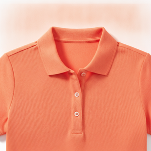 Wholesale Women's <b>Orange</b> Short Sleeve Pique <b>Polo</b> Shirt Solid Color Casual Style Regular Fit Knitted Fabric - Product Image 5