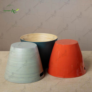 Spun Bamboo Trash <b>Bin</b> Eco Friendly Handcrafted Bamboo <b>Waste</b> Basket for Home Hotel Bathroom Use - Product Image 3