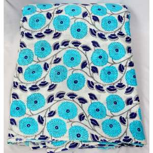 Tela de Algodón 100% Transpirable, Estampada a Mano, Hecha a Mano en Jaipur, Tradicional, Ecológica, con Estampado de Bloques - Product Image 1