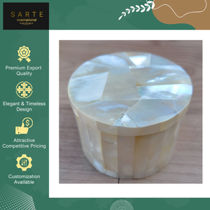 Boîte à bijoux en marbre blanc chic faite à la main avec incrustation de nacre d'ormeau de qualité supérieure, idéale pour offrir en cadeau - Product Image 2