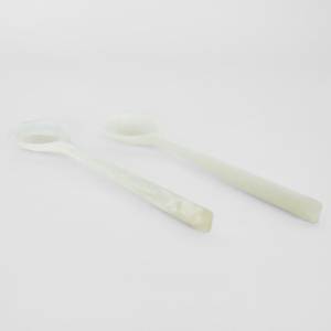 Indian-Made FAIZA CRAFT Modern Cream Resin Art Salad Server Spoons Long Handle Mirror Finish All-Color <b>Shaded</b> Handcrafted - Product Image 3