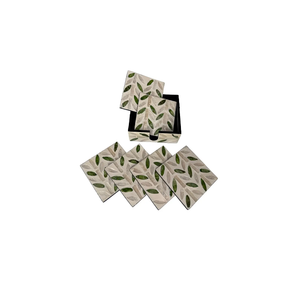 Luxury Elegant Shell Drink Coasters Mother of Pearl Inlaid Polished Coasters with Holder Box <b>for</b> <b>Dining</b> <b>Table</b> Wedding Decor Item - Product Image 6