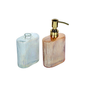 Distributeur de savon en verre de luxe avec pompe dorée, flacon rechargeable pour savon liquide et lotion - Product Image 5