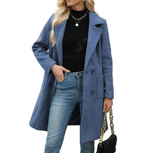 Abrigo Largo Impermeable de Mujer Estilo Vintage con Estampado y Color Sólido, Grueso, Elegante, Cálido para Invierno, Casual con Cinturón - Product Image 4