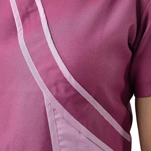Women's Pink <b>Scrub</b> <b>Set</b> With Pocket Hospital Uniform Cotton Polyester Woven Pants Top <b>Set</b> Needle Detection - Product Image 6