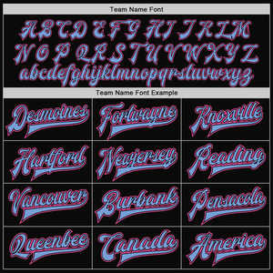 Custom Men's <b>Black</b> Varsity <b>Jacket</b> With Pink Blue Trim Personalized Name Number Front Logo Patch Design Autumn Casual Wear - Product Image 6
