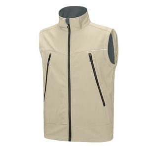 <b>Men's</b> Solid Color Hooded Windproof <b>Jacket</b> Stand Collar Zipper Closure Casual Autumn Wear 100% Polyester Coated Shell Custom Logo - Product Image 2