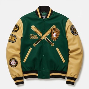 Chaqueta universitaria de lana a granel, uniforme escolar/de equipo, área lista para parches termoadhesivos, 6 colores base, precio directo de fábrica, 200+ - Product Image 1