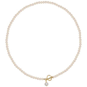 Collier claviculaire vintage plaqué or 14 carats avec boucle OT, perle d'eau douce française de 4-5 mm, collier de cygne, bijoux tendance pour femmes - Product Image 5