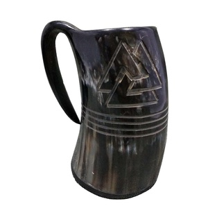 แก้วมักไวกิ้งฮอร์นแฮนด์เมดทำจากธรรมชาติเป็นมิตรกับสิ่งแวดล้อมสำหรับเสิร์ฟและดื่มหรือแตรแบบ100% ในบ้านโรงแรมหรือร้านอาหาร - Product Image 1