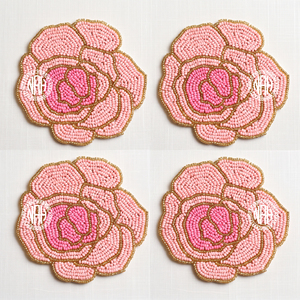 Juego de Posavasos Boho con Cuentas Florales, Turquesa, Redondos, Decoración de Mesa con Flores Mughal, para Vasos y Tazas, Venta al Por Mayor - Product Image 6