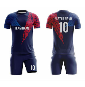 Conjunto de Camiseta de Fútbol Sublimada Personalizada, Diseño a Rayas, Absorbe la Humedad, 100% Poliéster, Unisex, Corte Atlético para Adultos, Manga Corta - Product Image 4
