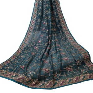 New <b>Designer</b> Silk Traditional Georgette Embroidery Work with Jeri Work Party Saree Collection - Product Image 4