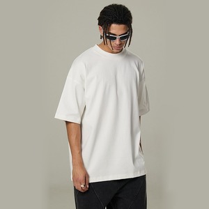 T-shirt en coton blanc surdimensionné pour homme, manches courtes, col rond, imprimé animal, respirant, jersey 300g, coupe décontractée - Product Image 3