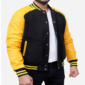 Men's High Quality Casual <b>Winter</b> Wool Bomber Jacket Breathable Polyester Crocheted Windproof Fur <b>Decoration</b> Zipper Plus Size - Product Image 3