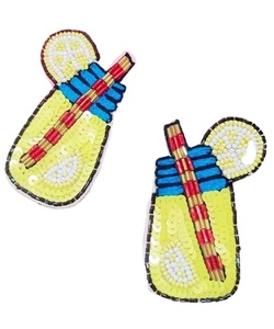 Pendientes de Cuentas con Diseño de Manzanas Bordadas a Mano en Varios Colores, Personalizados y Hechos a Mano por MD HANDICRAFTS - Product Image 1