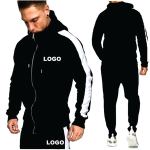 High Quality Custom Logo Suits Stylish Solid Color Blank <b>Plain</b> <b>Tracksuit</b> Jacket Men Sweatsuit Sets for Men - Product Image 6