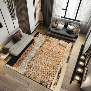 Natural Jute Rugs Handcrafted Floor <b>Mat</b> for Bedroom and Living Room Eco Friendly and Long Lasting Home Decor - Product Image 1