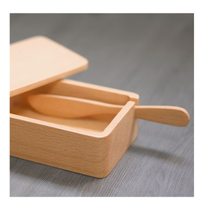 Boîte à beurre en bois rectangulaire, conteneur de rangement, plateau en bois pour beurre, couleur unie, cadeaux d'affaires - Product Image 2