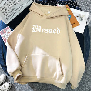 เสื้อฮู้ดพิมพ์ลาย Blessed สำหรับผู้ชายและผู้หญิง สไตล์สตรีทฮิปฮอป เสื้อฮู้ดฤดูใบไม้ร่วง ผ้าฟลีซหลวมๆ สวมใส่สบาย เสื้อสเวตเชิ้ตแบบสวมหัว - Product Image 1