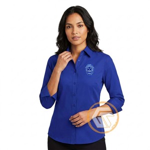 เสื้อเชิ้ตผู้หญิงแบบลำลองสั่งทำพิเศษ ODM สำหรับชมรม Zeta Phi Beta ผลิตจากผ้าฝ้าย 100% เหมาะสำหรับใส่ทำงาน ทรงปกติ - Product Image 1