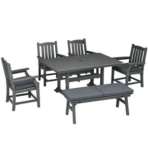 Set da Pranzo per Esterni in Ferro e Legno, Arredamento da Giardino per Cortile - Collezione di Mobili da Patio - Product Image 2
