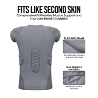 Maillot de compression à manches courtes rembourré personnalisé pour le football et le rugby – Protection intégrée