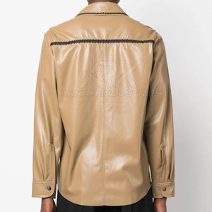 Soft Leather <b>Cowboy</b> Leather <b>Shirt</b> Breathable Design <b>Cowboy</b> Leather <b>Shirt</b> Comfortable Fit Daily Outfit - Product Image 2