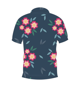 Men’s Navy Blue Floral Print Polo <b>Shirt</b> Casual Short Sleeve Summer <b>Collared</b> Fashion Golf <b>T</b> <b>Shirt</b> - Product Image 2
