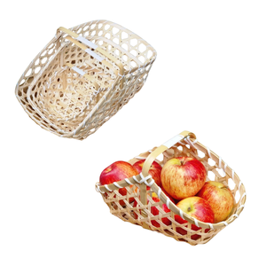 Panier-cadeau artisanal en paille de bambou, emballage durable, élégant et écologique pour cadeaux - Product Image 1