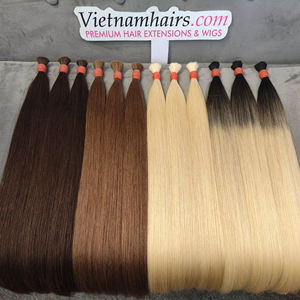 Extensions de cheveux vierges vietnamiens 100% naturels – Cheveux longs et raides en vrac, cuticules naturelles intactes, couleurs blond clair - Product Image 1