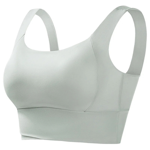 Women's Racerback Sports Bra Scoop Neck High Support Seamless Breathable <b>Mesh</b> Spandex/Nylon Yoga Fitness Running Workout <b>Top</b> - Product Image 2