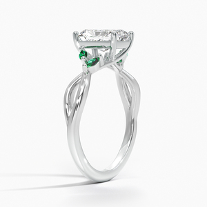 BOJ <b>Ring</b> 068 Radiant Cut <b>925</b> <b>Silver</b> Engagement <b>Ring</b> <b>With</b> Emeralds Diamond <b>Ring</b> 2ct D Color VVS1 Moissanite GRA Certified Sale - Product Image 3