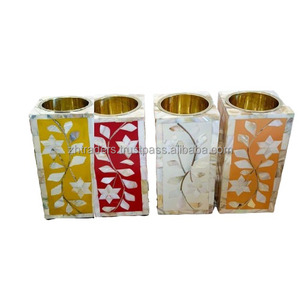 Quemador de incienso árabe pulido Bakhoor Mubkhara epoxi de madera con incrustaciones de concha de fregona de lujo para fragancia del hogar y decoración de Ramadán - Product Image 6